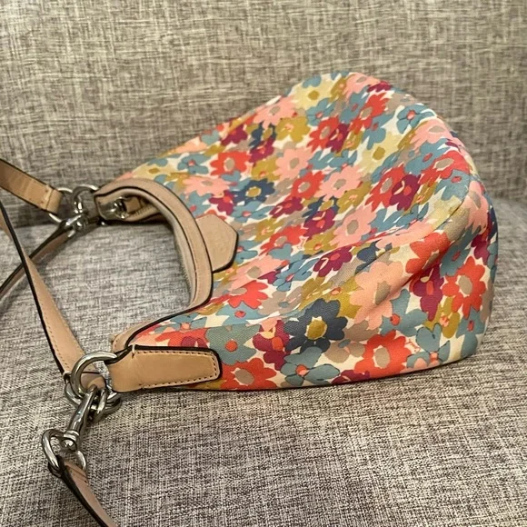 Coach Signature Stripe Floral Print Demi Crossbody ( F30661 ) - Picture 6 of 13